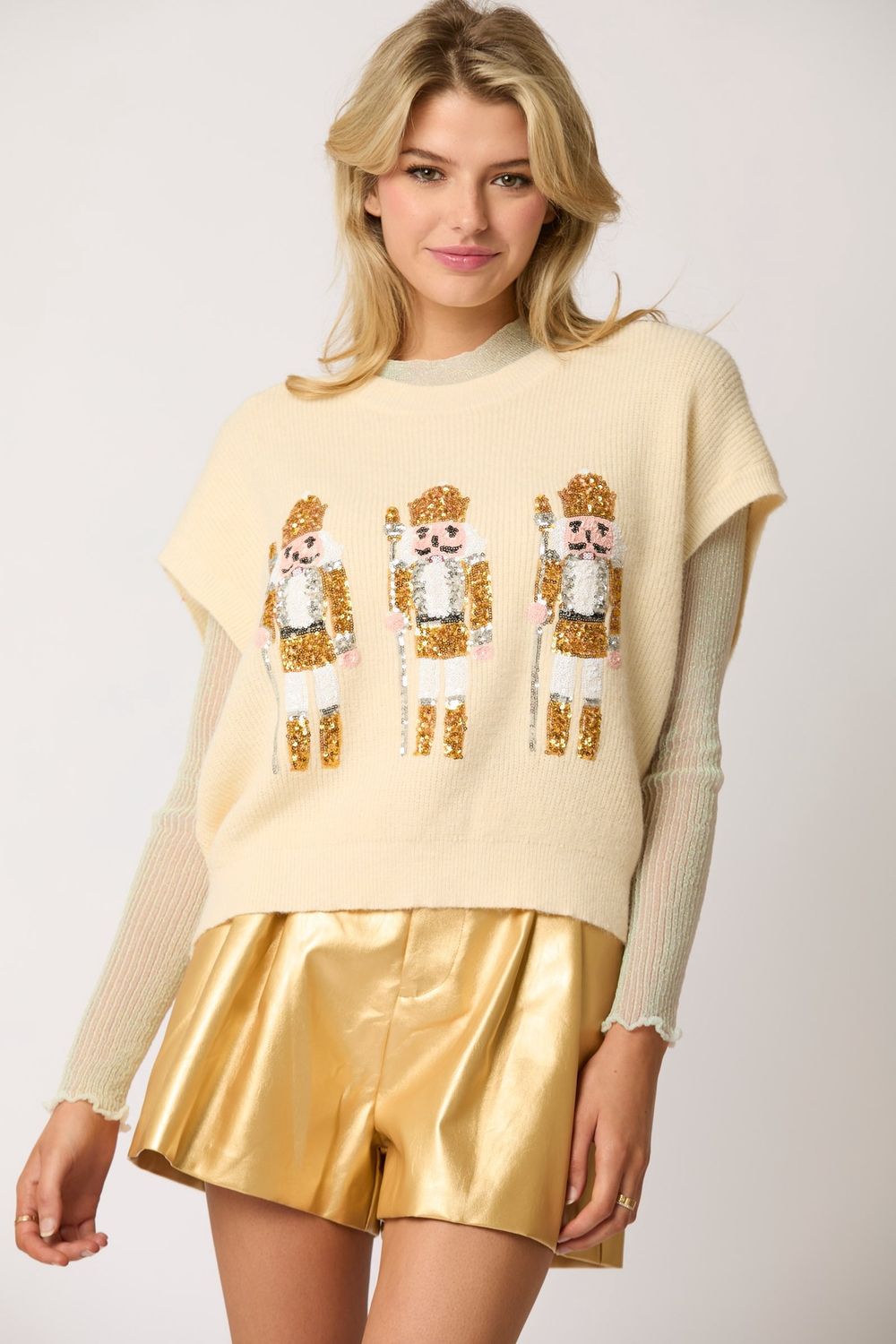 Toy Soldier Embroidery Sweater Vest