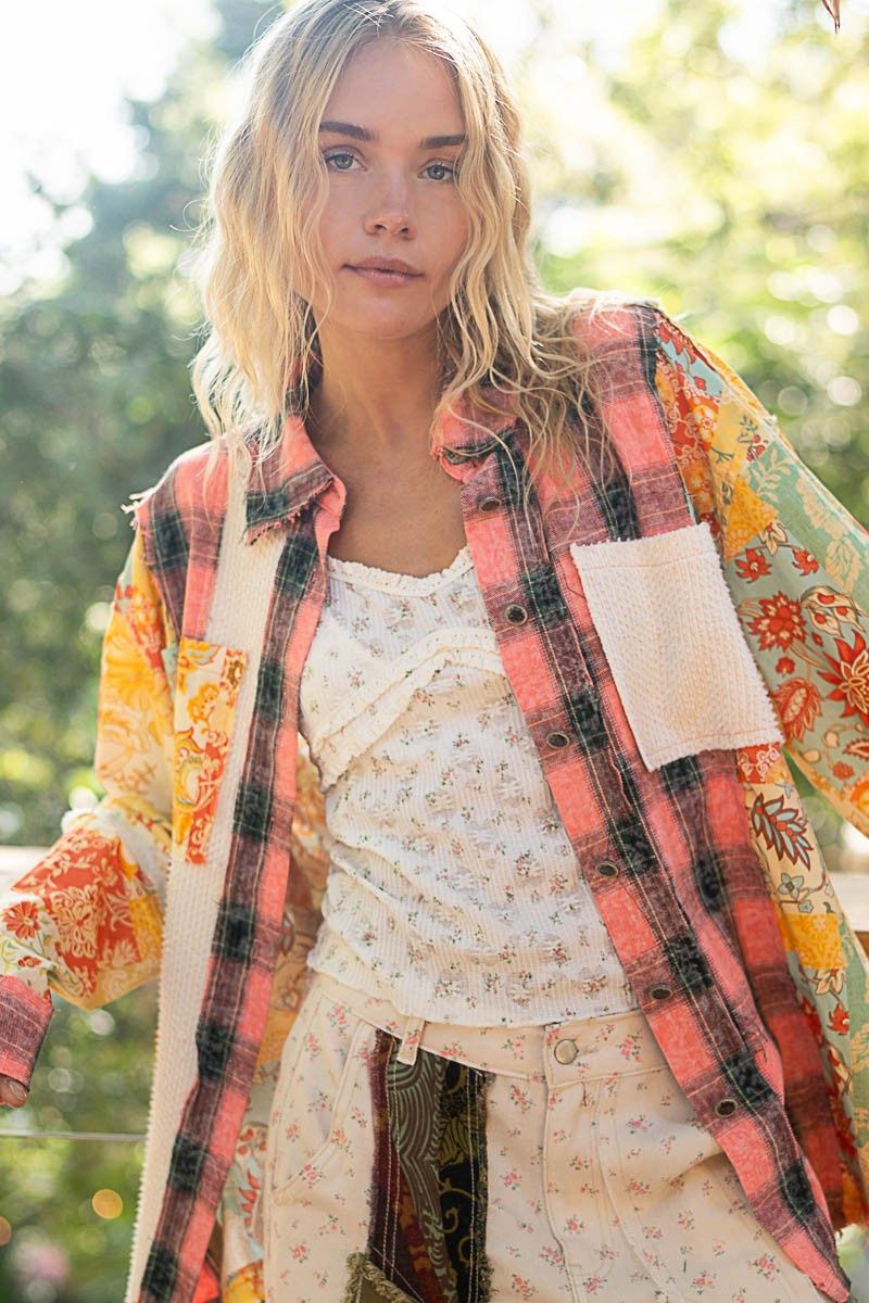 Oversize Plaid Button Down Shirt