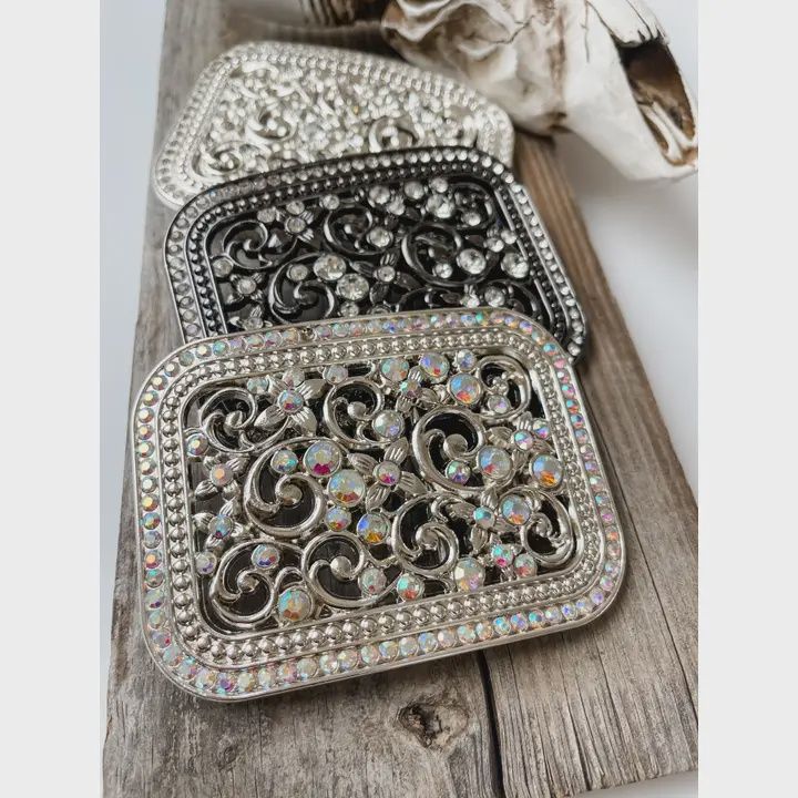 Rhinestone Large Belt Buckle