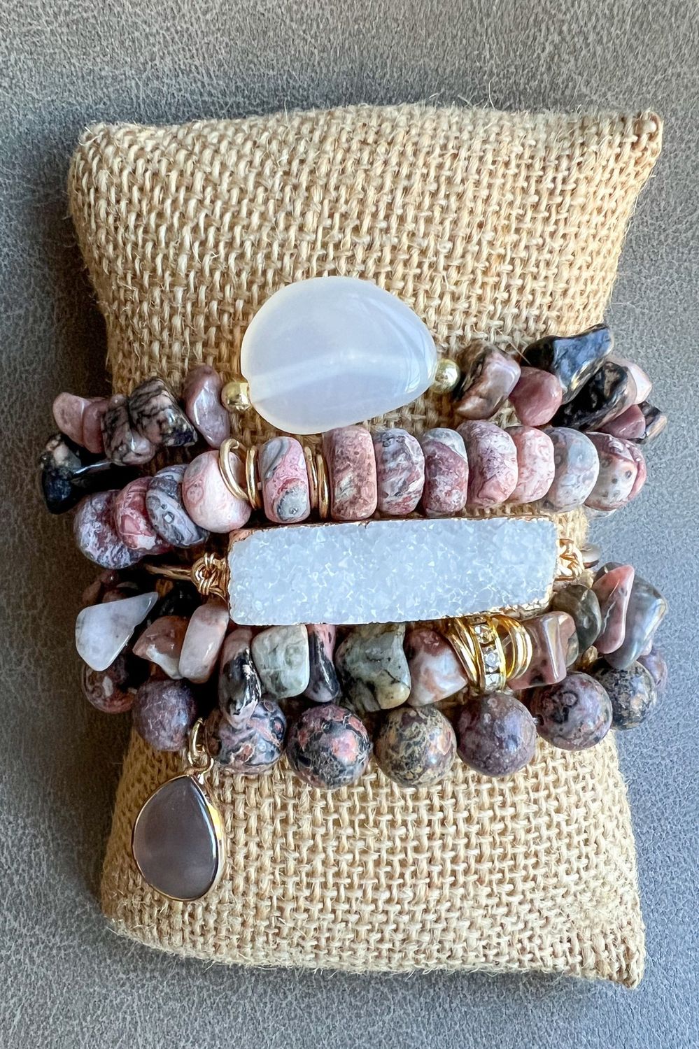 Elyse Bracelet Set Rhodonite