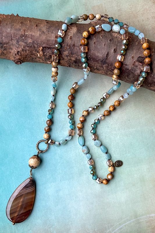 Debbie Necklace Turquoise/Brown