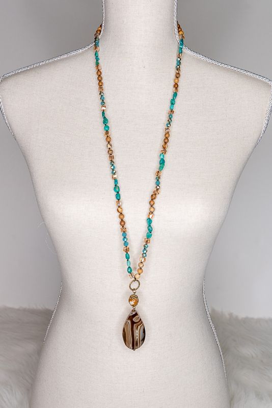 Debbie Necklace Turquoise/Brown