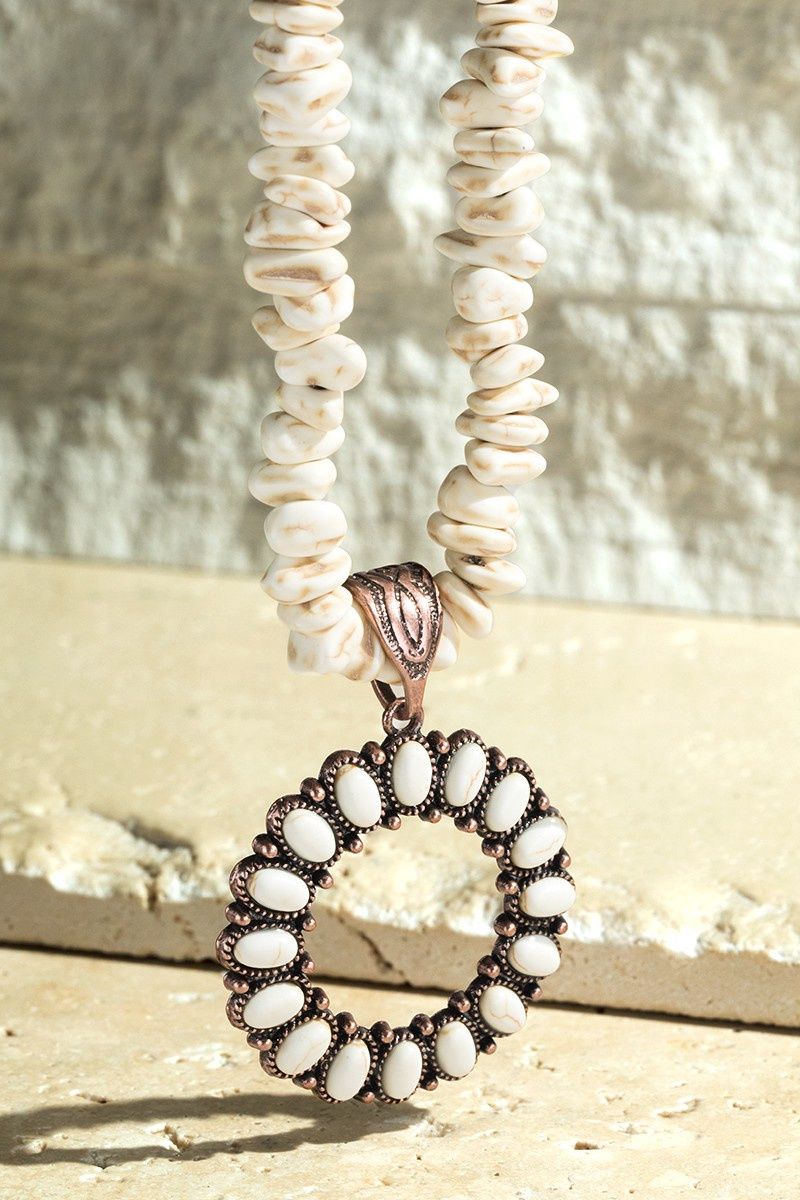 Stone Circle Pendant Necklace