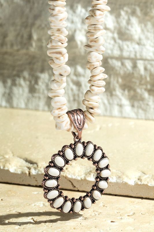 Stone Circle Pendant Necklace