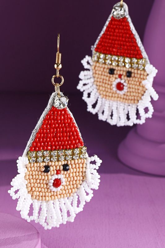 Christmas Santa Face Drop Earring