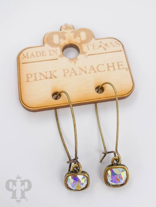 Square Austrian Crystal Wire Earring