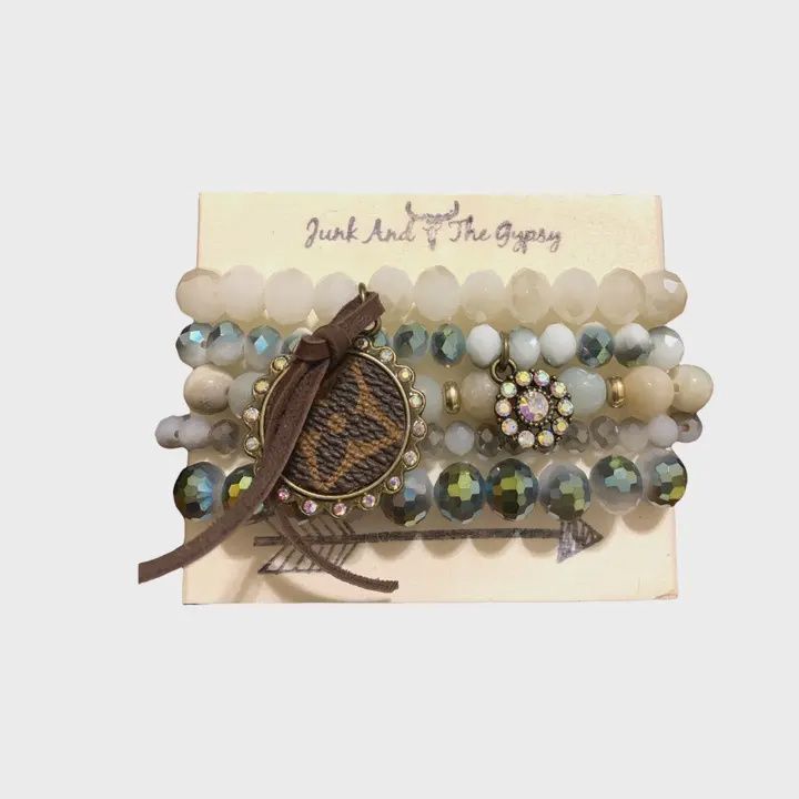 Sparkly Margarita 5 Stack Repurposed LV Bracelet