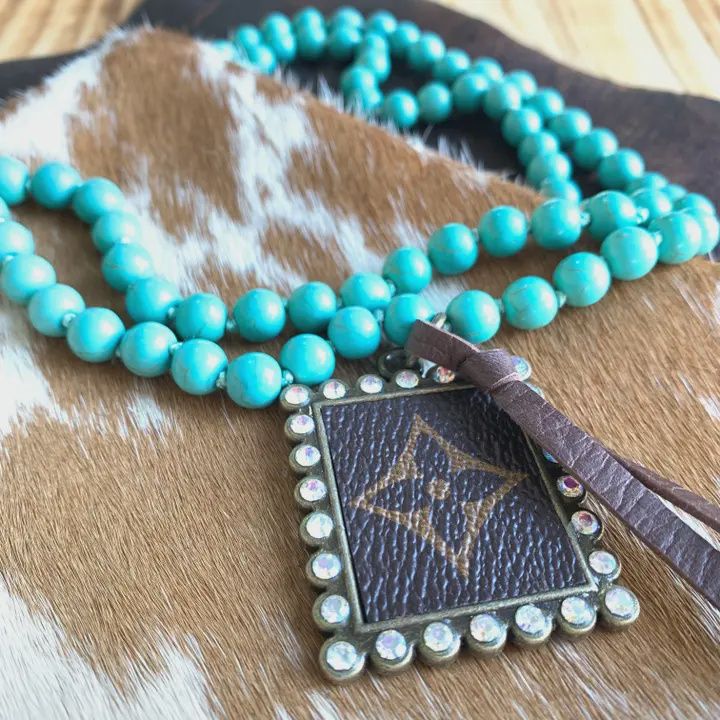 Double 18" Repurposed LV Choker/Necklace