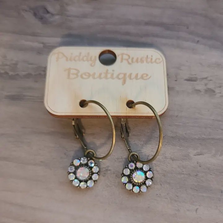 Dance Floor Swarovski Charm Hoops