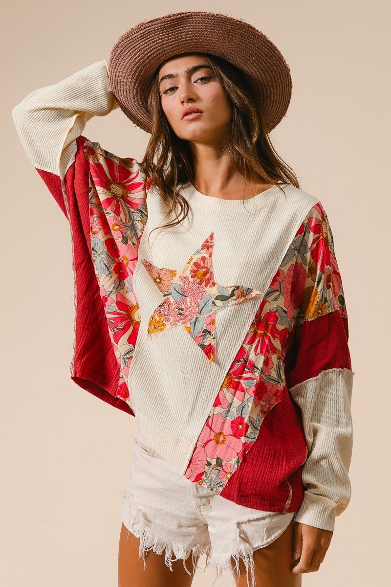 Knit and Print Mix/Match Top