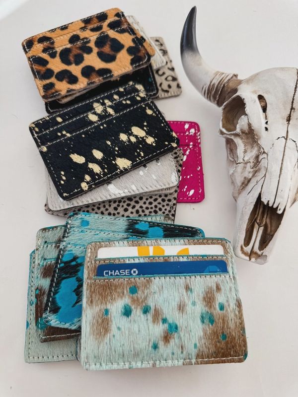 Western Cowhide Credit Card Holder - Money Holder