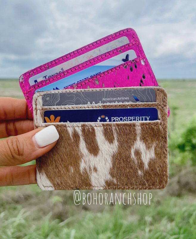 Western Cowhide Credit Card Holder - Money Holder