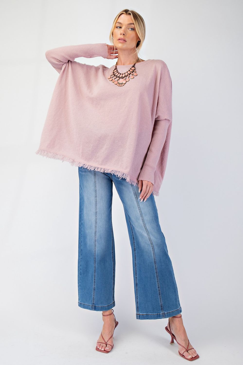 Oversized Knit Sweater Tunic-Plus