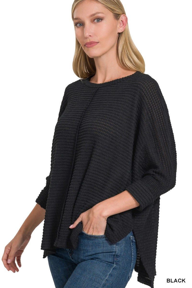 Batwing Sleeve Jacquard Sweater