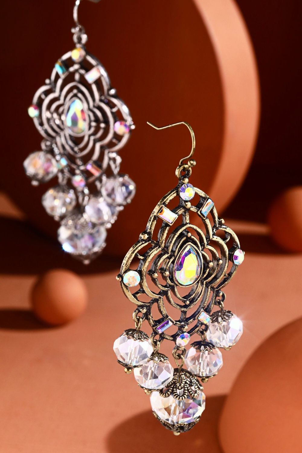 Flower-Shaped Filigree Earrings