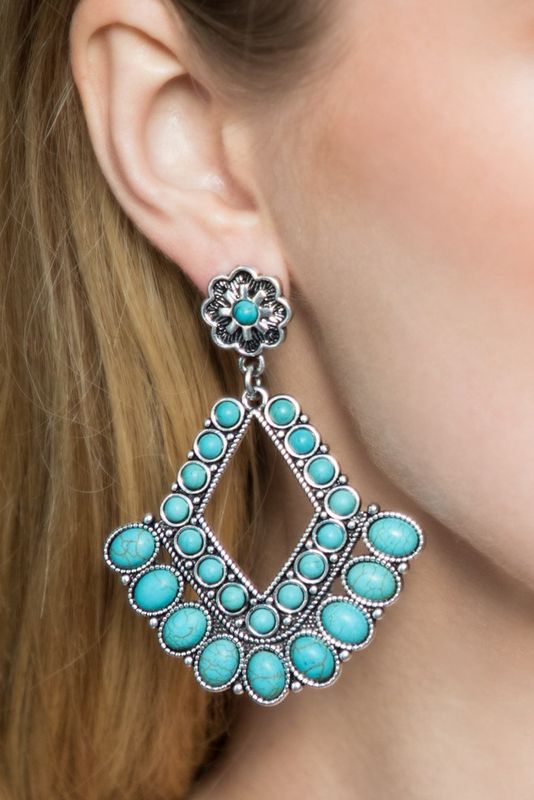 Boho Chandelier Turquoise Earrings