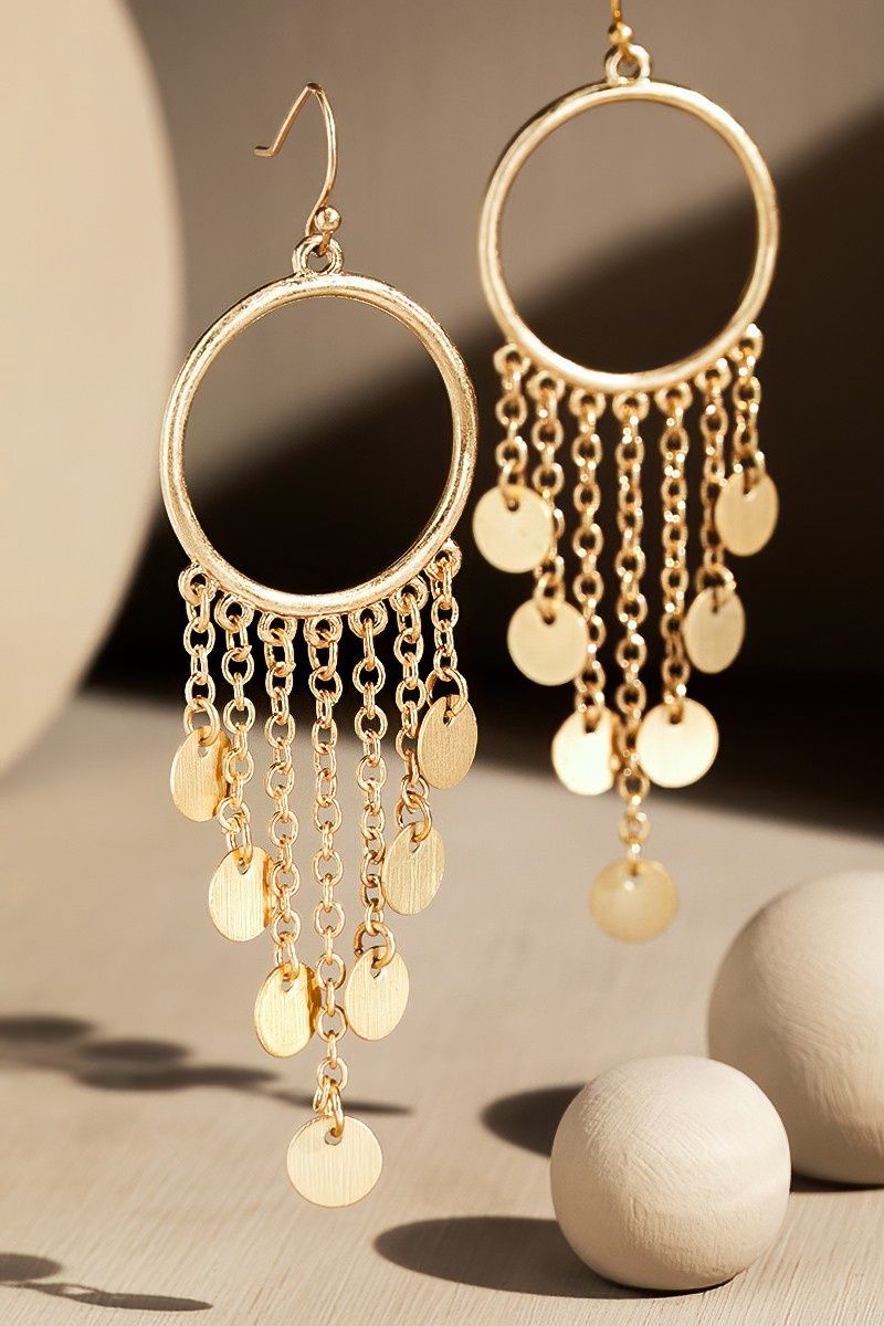 Metal Hoop Earrings With Charms