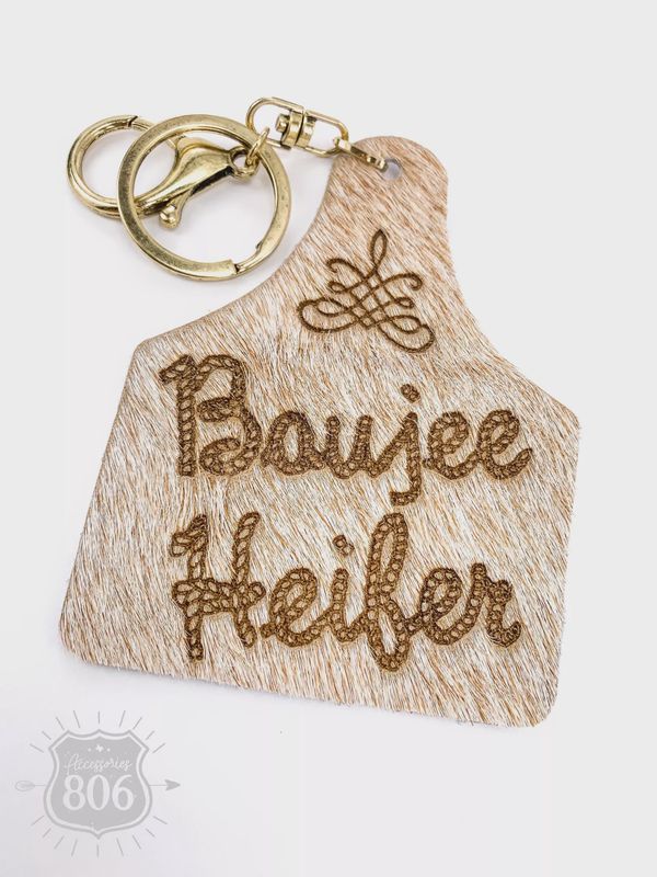 Boujee Heifer Boot Stitched Keychain