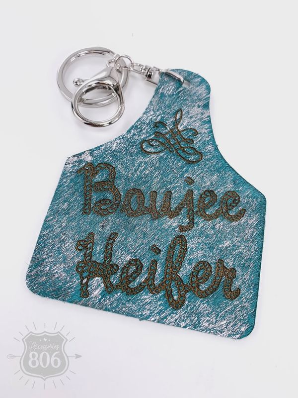 Boujee Heifer Boot Stitched Keychain