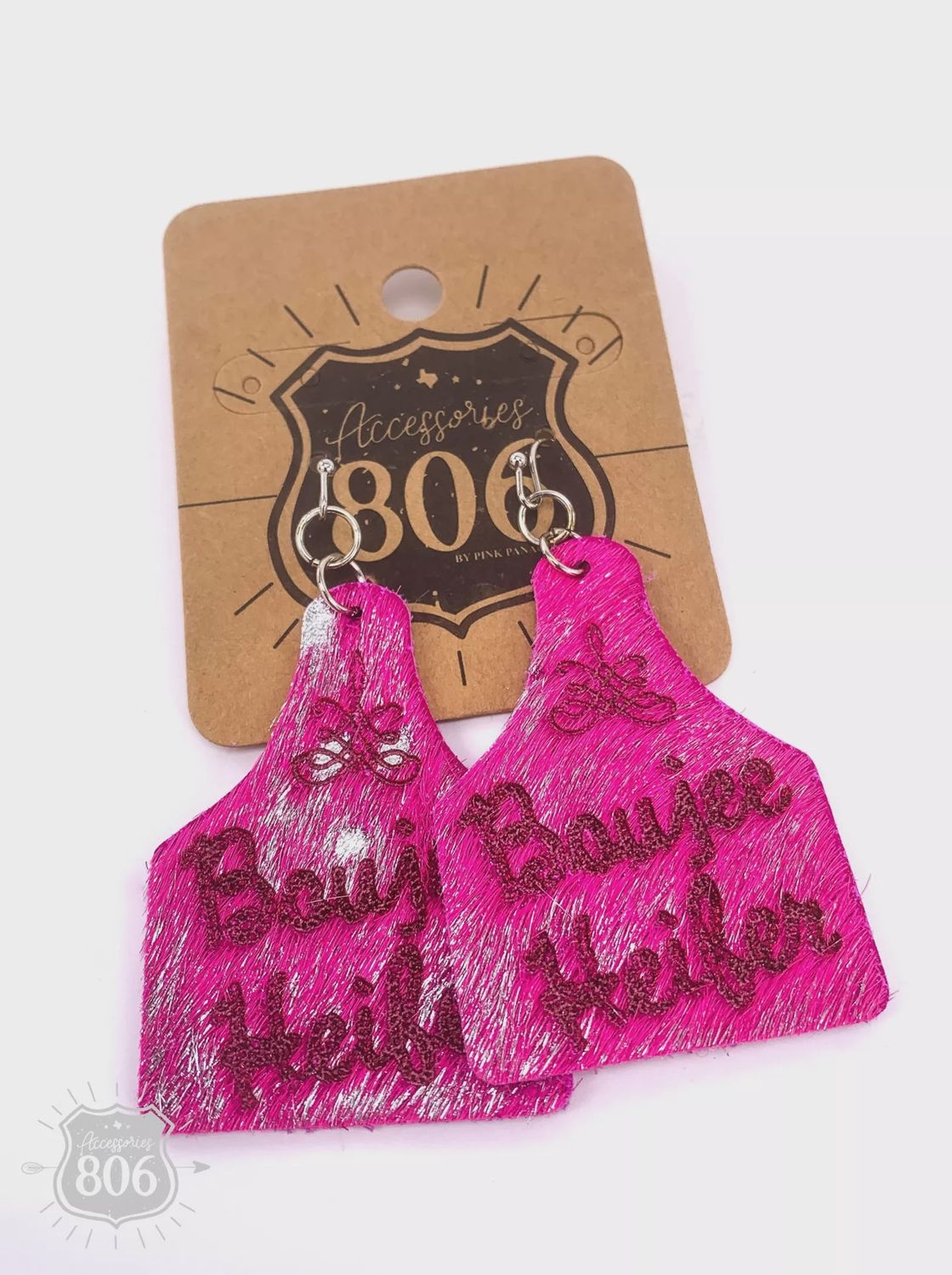 Boujee Heifer Ear Tag Earring