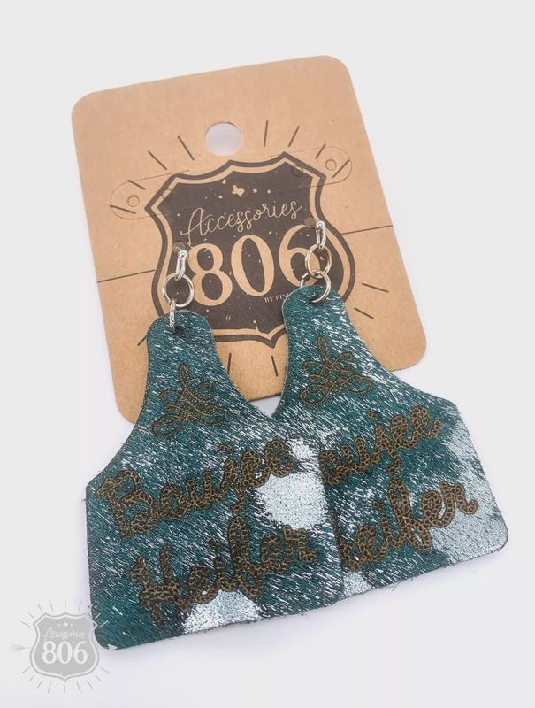 Boujee Heifer Ear Tag Earring