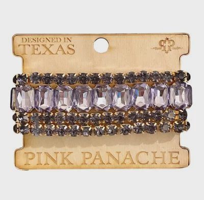 Purple Rhinestone 4 Strand Bracelet Set