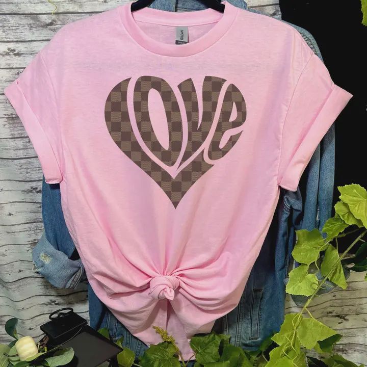 Checkered Love T-Shirt Reg/Plus