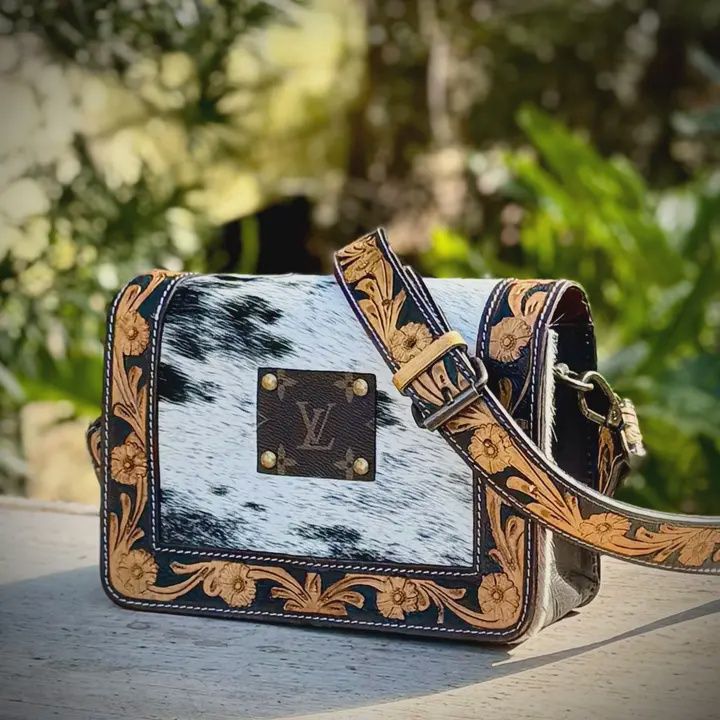 Upcycled LV Cowhide Crossbody