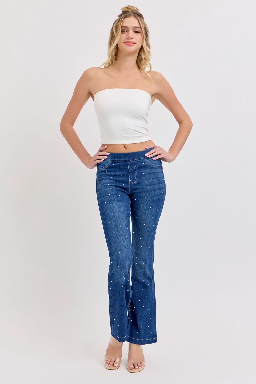 Flare Jegging with Rhinestone Embellishments