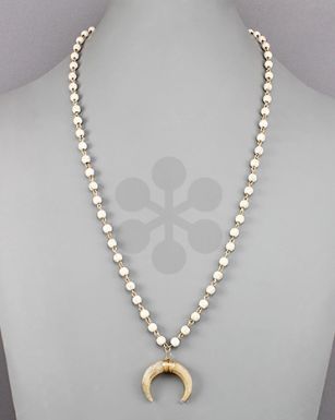 Crescent Horn &amp; Bead Necklace