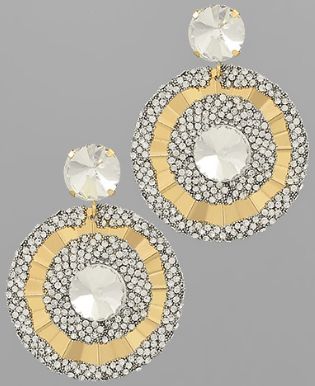 Studded Jewel Circle Earrings