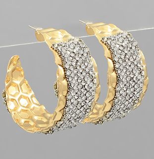 Pave Gradient Metal Hoops