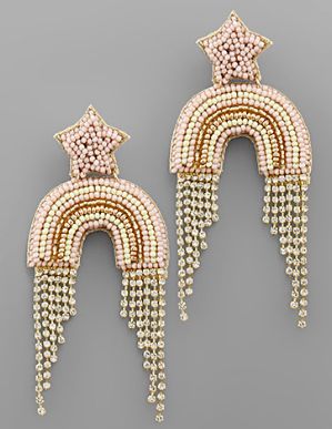 Rainbow Star Beads Earrings