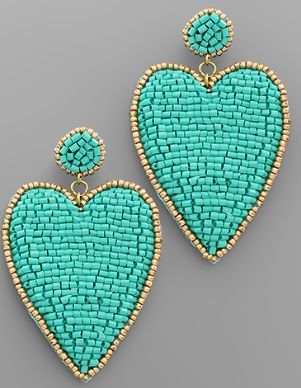 Heart Sead Bead Earrings