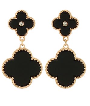 Black Clover Drop Earrings