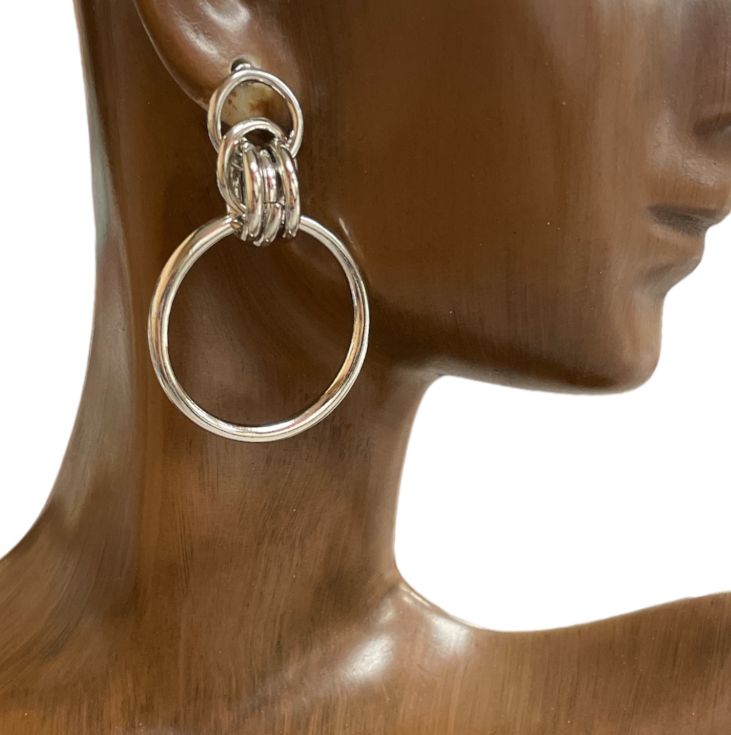 Silver Circle Hoop Earrings