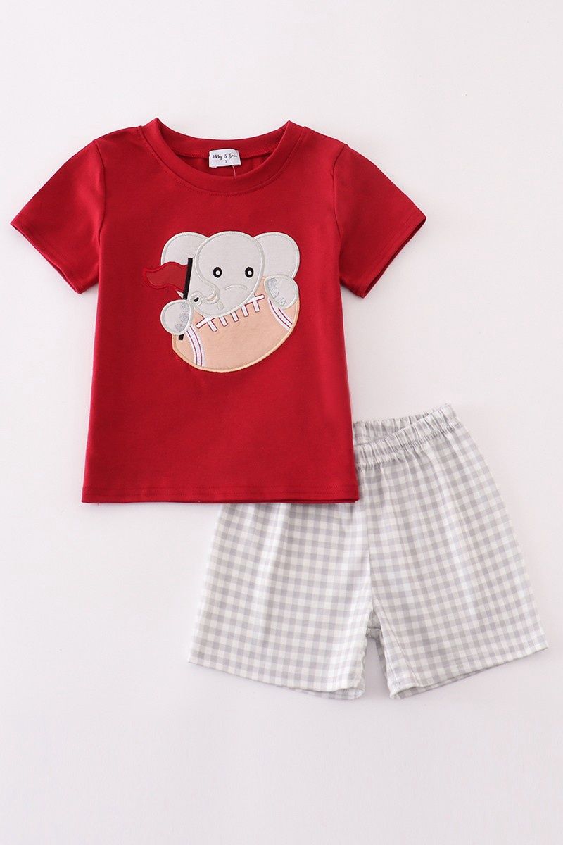 Alabama Elephant Football Applique Set-Boys