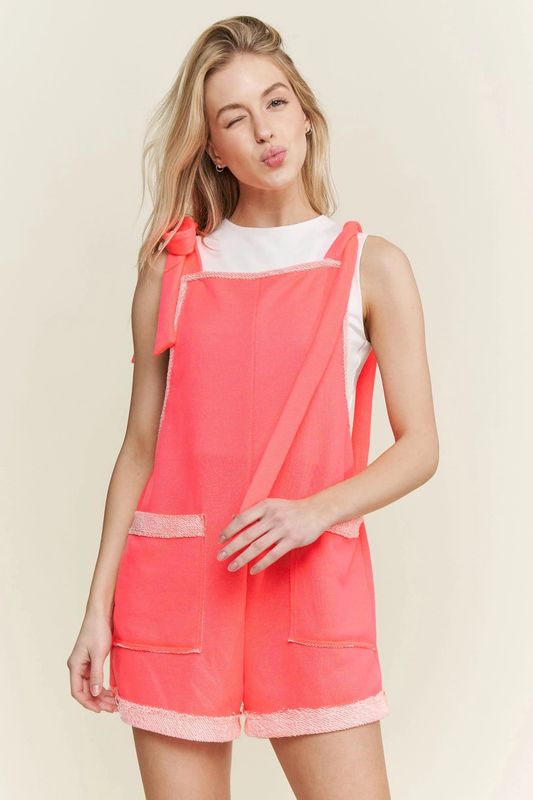Loopterry Bow Tie Adjustable Romper