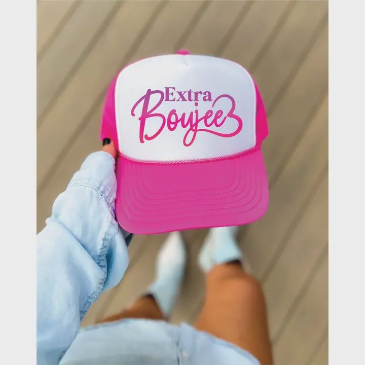 Extra Boujee Hot Pink and White Trucker Hat