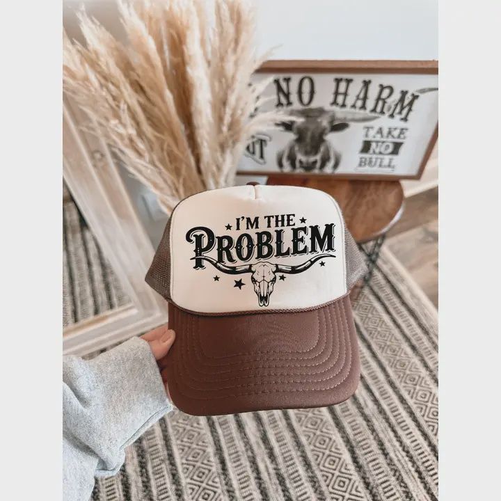 I&#39;m the Problem Brown and Tan Trucker Hat