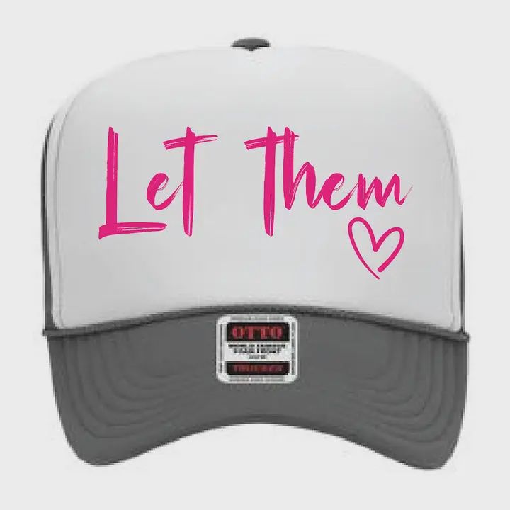 Let Them Charcoal Grey &amp; White Trucker Hat