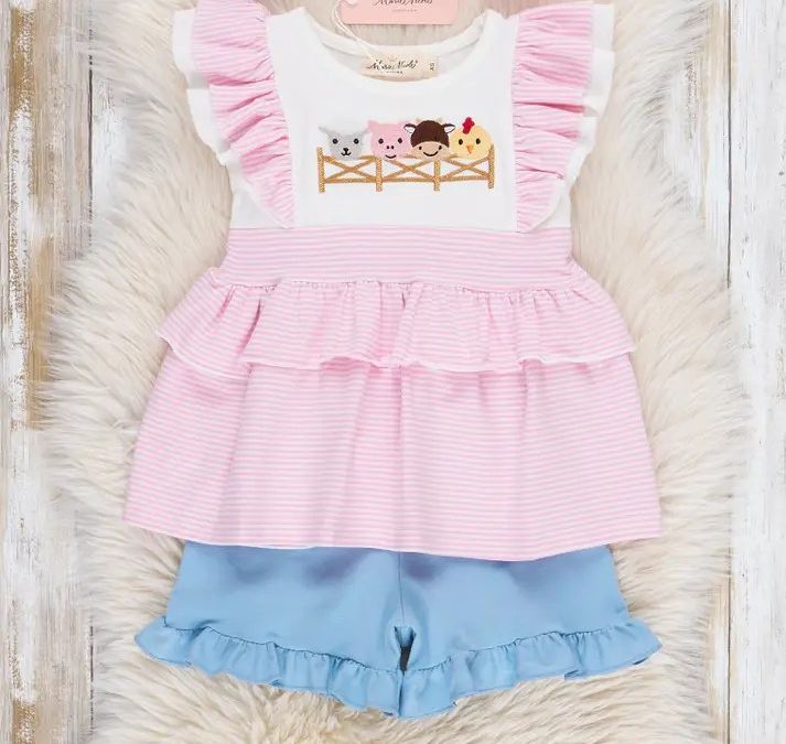 Embroidered Baby Farm Friends Outfit