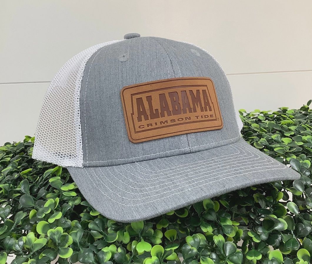 Alabama Leather Patch Cap -Heather Grey