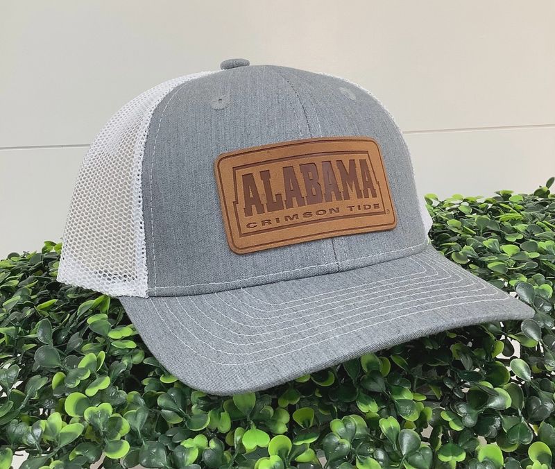 Alabama Leather Patch Cap -Heather Grey