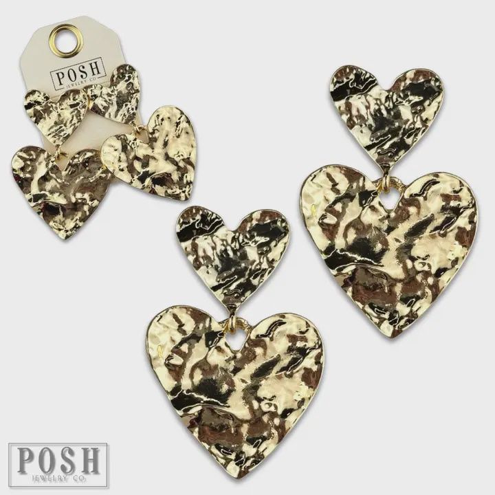 Double Heart Charm Earring