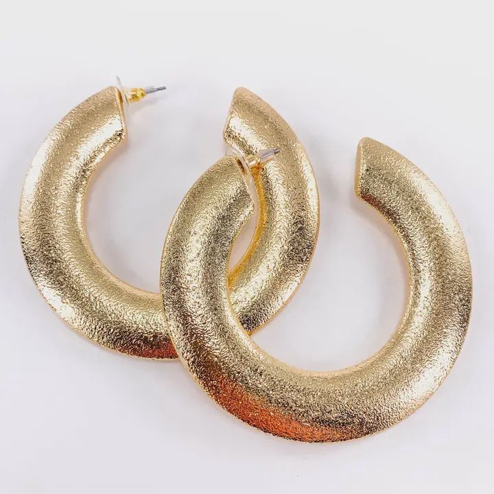 Wide Hoop Earring-Gold