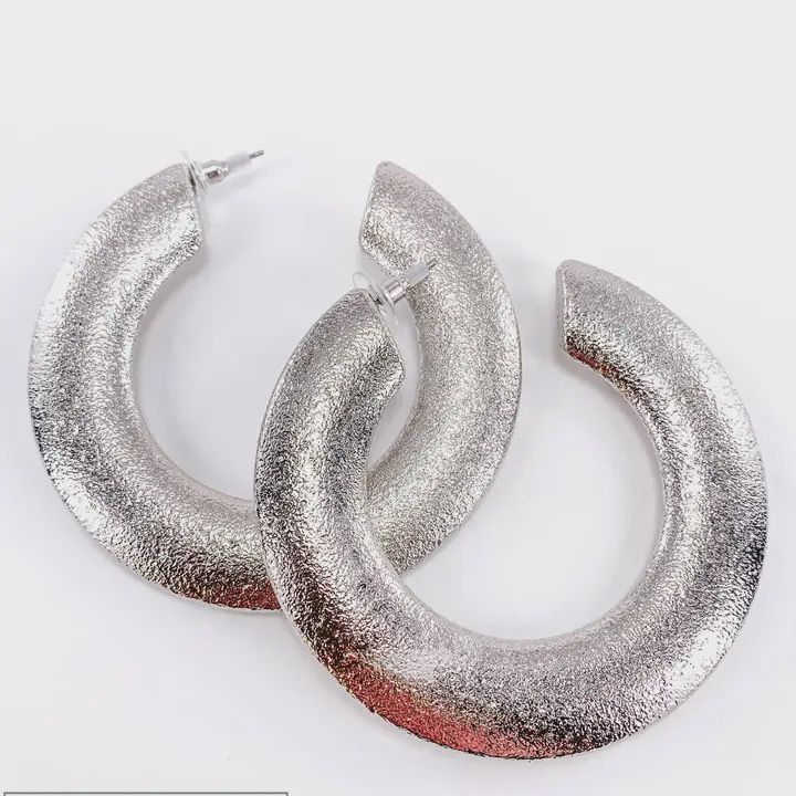 Wide Hoop Earring-Silver