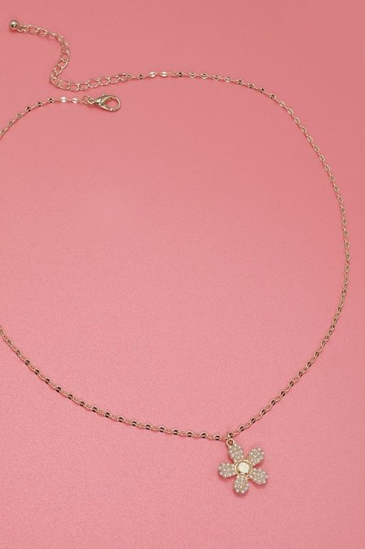 Pearl Flower Charm Necklace