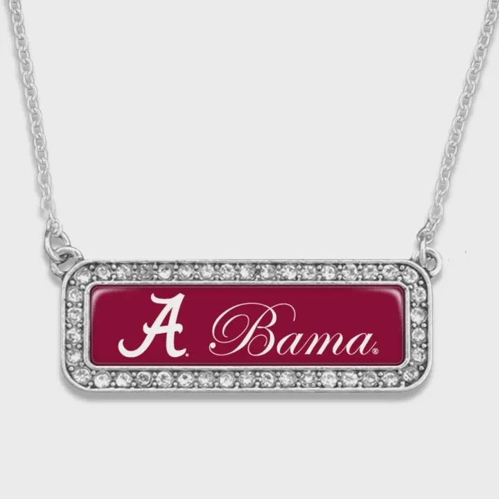 Alabama Crimson Tide Crystal Nameplate Necklace