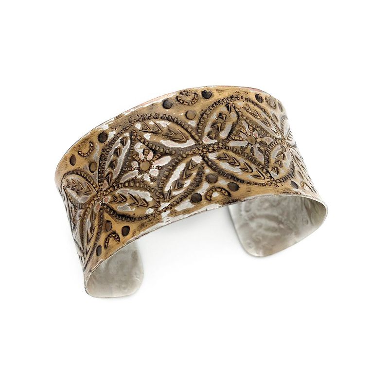Silver Patina Bracelet – Brown Medallions